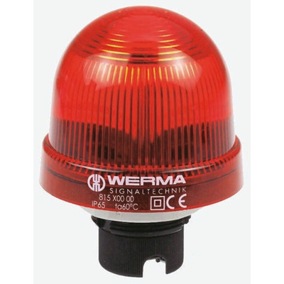 Werma EM 817 Series Red Flashing Beacon, 230 V ac, Panel Mount, Xenon Bulb