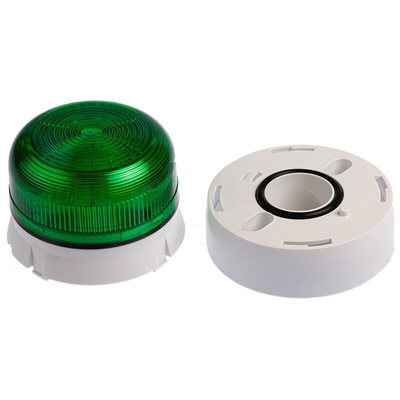 Klaxon Flashguard QBS Series Green Flashing Beacon, 12 V dc, 24 V dc, Surface Mount, Xenon Bulb
