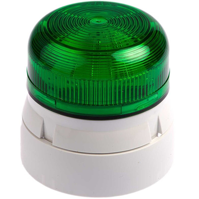 Klaxon Flashguard QBS Series Green Flashing Beacon, 12 V dc, 24 V dc, Surface Mount, Xenon Bulb