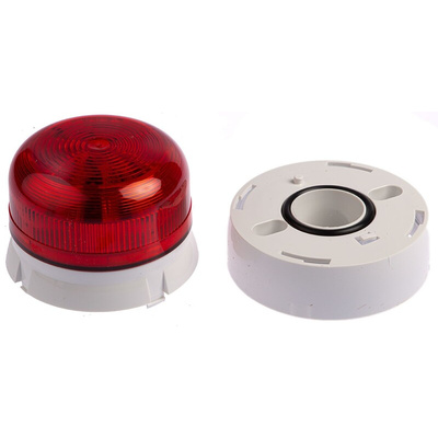 Klaxon Flashguard QBS Series Red Flashing Beacon, 24 V dc, Surface Mount, LED Bulb