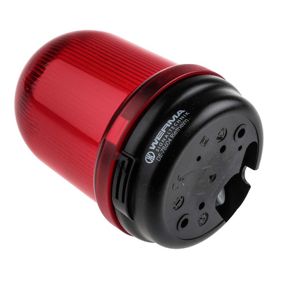 Werma BM 826 Series Red Steady Beacon, 12 → 240 V ac, Base Mount, IP65
