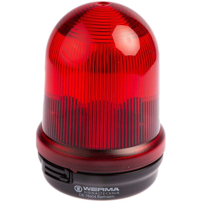 Werma BM 826 Series Red Steady Beacon, 12 → 240 V ac, Base Mount, IP65