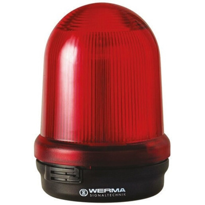 Werma BM 828 Series Red Flashing Beacon, 12 V dc, Surface Mount, Xenon Bulb