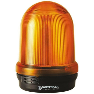 Werma BM 828 Series Yellow Flashing Beacon, 12 V dc, Surface Mount, Xenon Bulb, IP65