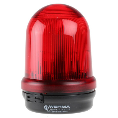Werma BM 828 Series Red Flashing Beacon, 24 V dc, Surface Mount, Xenon Bulb, IP65