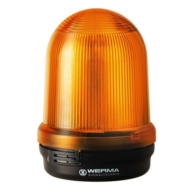 Werma BM 828 Series Yellow Flashing Beacon, 24 V dc, Surface Mount, Xenon Bulb, IP65