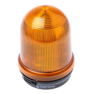 Werma BM 828 Series Yellow Flashing Beacon, 24 V dc, Surface Mount, Xenon Bulb, IP65