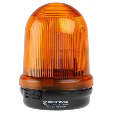Werma BM 828 Series Yellow Flashing Beacon, 230 V ac, Surface Mount, Xenon Bulb, IP65