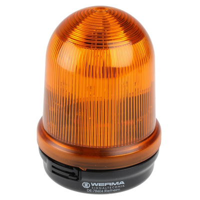 Werma BM 828 Series Yellow Flashing Beacon, 230 V ac, Surface Mount, Xenon Bulb, IP65