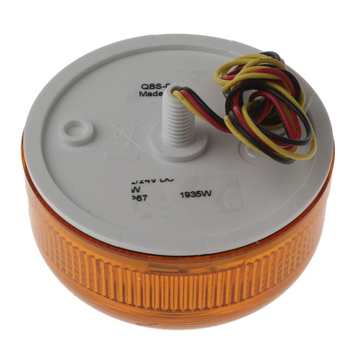 Klaxon Flashguard QBS Series Amber Flashing Beacon, 12 V dc, 24 V dc, Surface Mount, Xenon Bulb