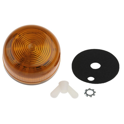 Klaxon Flashguard QBS Series Amber Flashing Beacon, 12 V dc, 24 V dc, Surface Mount, Xenon Bulb