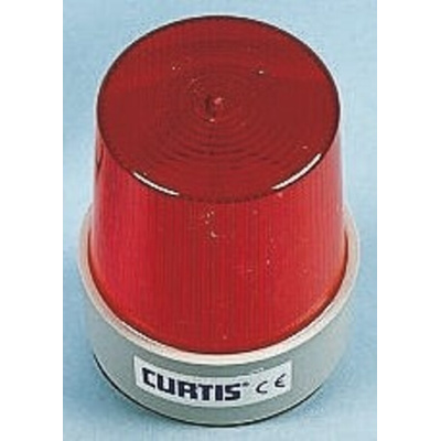 Curtis TB Series Red Flashing Beacon, 12 → 80 V dc, Base Mount, Xenon Bulb