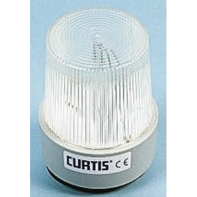 Curtis TB Series White Flashing Beacon, 12 → 80 V dc, Base Mount, Xenon Bulb
