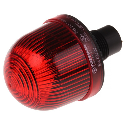 Werma EM 206 Series Red Steady Beacon, 12 → 48 V ac/dc, Panel Mount, Incandescent, LED Bulb, IP65