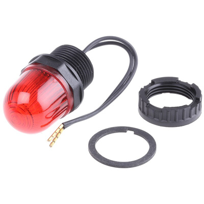 Werma EM 231 Series Red Steady Beacon, 24 V dc, Panel Mount, LED Bulb, IP65