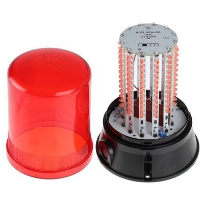 Moflash LED400 Series Red Multiple Effect Beacon, 115 → 230 V, Surface Mount, LED Bulb