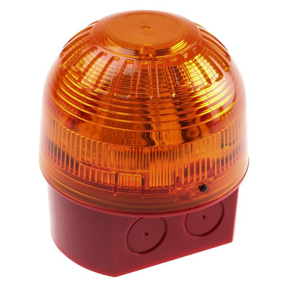 Klaxon Sonos Series Amber Flashing Beacon, 17 → 60 V dc, Surface Mount, LED Bulb