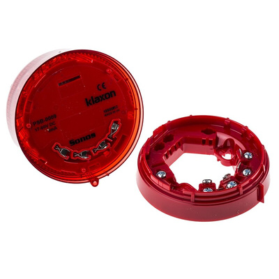Klaxon Sonos Series Red Flashing Beacon, 17 → 60 V dc, Surface Mount, LED Bulb
