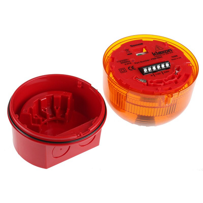 Klaxon Sonos Series Amber Flashing Beacon, 110 → 230 V ac, Surface Mount, Xenon Bulb