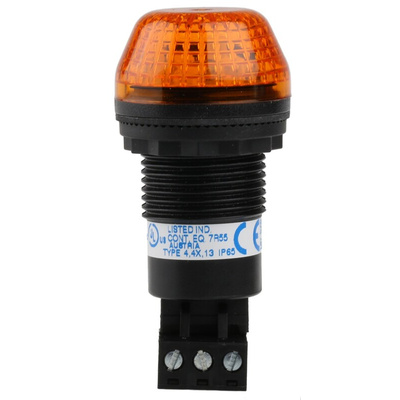Allen Bradley 855P Series Amber Multiple Effect Beacon, 24 V ac/dc, Panel Mount, LED Bulb
