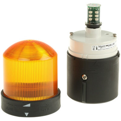 Schneider Electric Harmony XVB Series Amber Flashing Beacon, 24 V ac/dc, Base Mount, LED Bulb, IP65