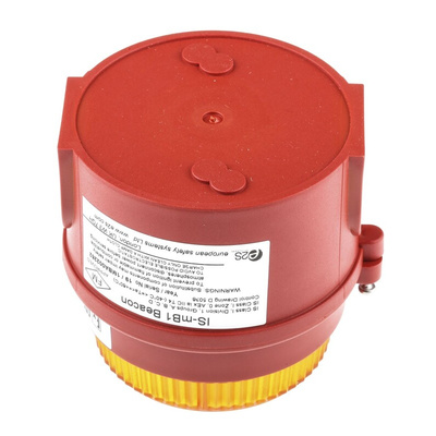 e2s IS-mB1 Series Amber Flashing Beacon, 24 V dc, Surface Mount, LED Bulb, IP65