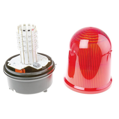 Werma BM 280 Series Red Steady Beacon, 230 V ac, Surface Mount, LED Bulb