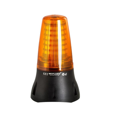 Moflash LEDD125 Series Amber Multiple Effect Beacon, 24 V dc, Surface Mount, LED Bulb, IP65