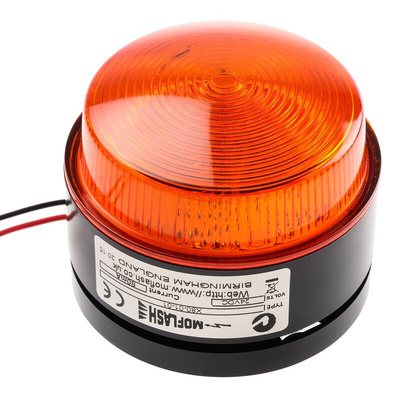 Moflash X80 Series Amber Flashing Beacon, 18 → 30 V, Surface Mount, Xenon Bulb, IP67