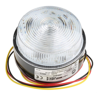 Moflash LED80 Series Amber Multiple Effect Beacon, 10 → 100 V, Surface Mount, LED Bulb, IP67