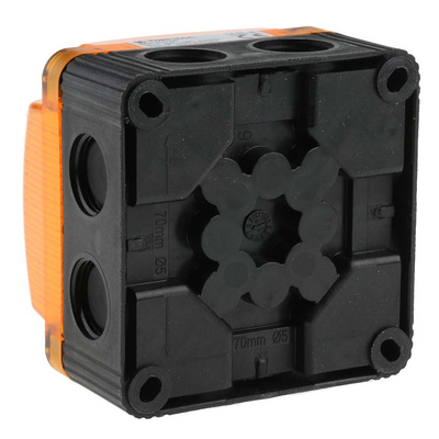 Werma BWM 853 Series Yellow Double Flashing Beacon, 24 V dc, Surface Mount, Wall Mount, LED Bulb, IP67