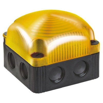 Werma BWM 853 Series Yellow Flashing Beacon, 24 V dc, Wall Mount, LED Bulb