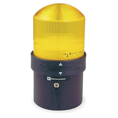 Schneider Electric XVBL Series Yellow Steady Beacon, 250 V ac, Base Mount, Incandescent, LED Bulb, IP65, IP66