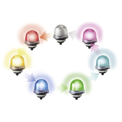 Werma EM 816 Series Clear Steady Beacon, 24 V dc, Base Mount, LED Bulb, IP65