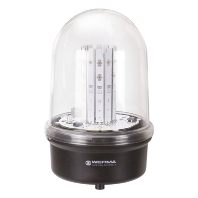 Werma BM 280 Series Red Steady Beacon, 24 V dc, Base Mount, LED Bulb, IP65