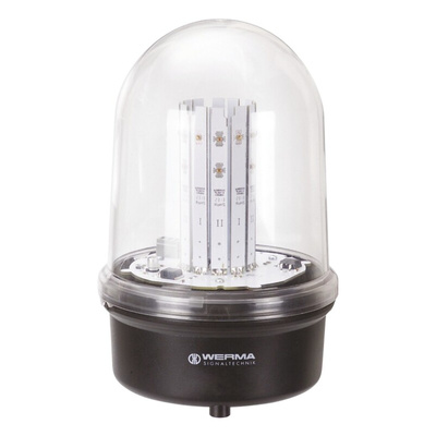 Werma BM 280 Series Red Steady Beacon, 230 V ac, Base Mount, LED Bulb, IP65