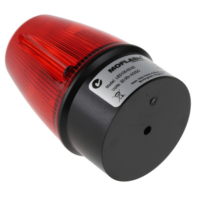 Moflash LED100 Series Red Multiple Effect Beacon, 20 → 30 V, Surface Mount, Wall Mount, LED Bulb, IP65