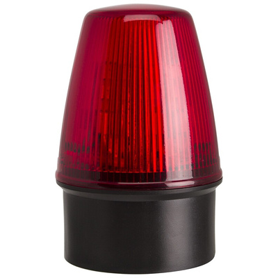 Moflash LED100 Series Red Flashing Beacon, 40 → 380 V dc, 85 → 285 V ac, Surface Mount, LED Bulb, IP65