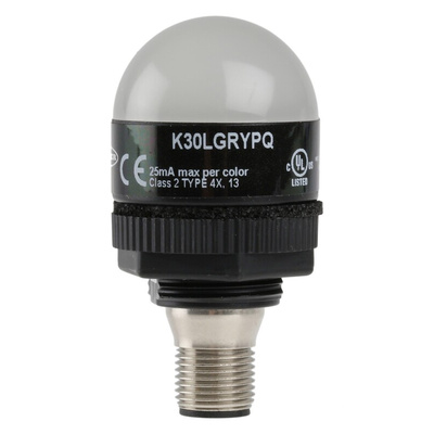 Banner K30L Series Green, Red, Yellow Beacon, 10 → 30 V dc, Base Mount, LED Bulb, IP67, IP69