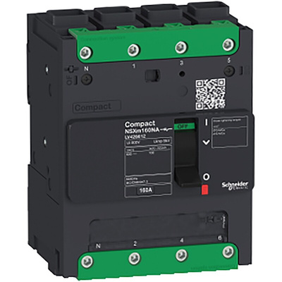 Schneider Electric, Compact MCCB 4P 160A, Clip-On