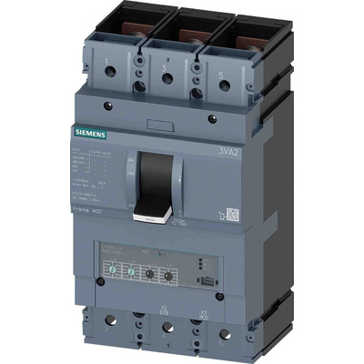 Siemens, SENTRON MCCB 3P 400A, Breaking Capacity 55 kA, Fixed Mount