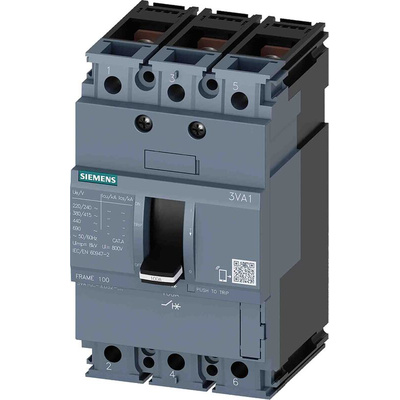 Siemens, SENTRON MCCB 3P 63A, Breaking Capacity 16 kA