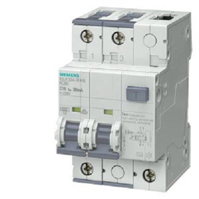 Siemens RCBO, 13A Current Rating, 2P Poles, 30mA Trip Sensitivity, Type A, SENTRON Range