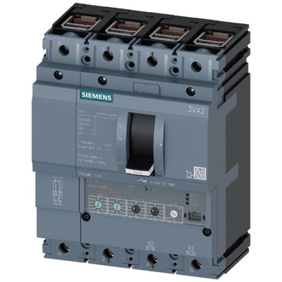 Siemens, SENTRON MCCB 4P 25A, Breaking Capacity 110 kA, Fixed Mount