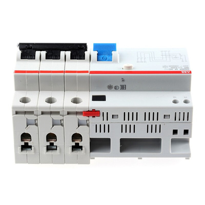 ABB RCBO, 63A Current Rating, 3P Poles, 30mA Trip Sensitivity, System Pro M Compact Range