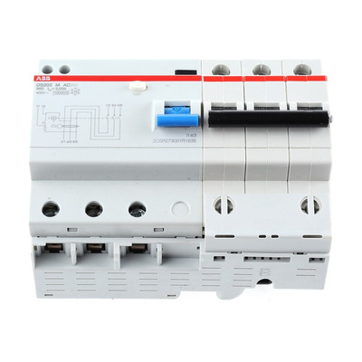 ABB RCBO, 63A Current Rating, 3P Poles, 30mA Trip Sensitivity, System Pro M Compact Range