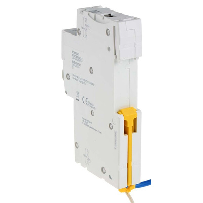 Schneider Electric RCBO, 6A Current Rating, 1P+N Poles, 30mA Trip Sensitivity, Type B, Acti 9 Range