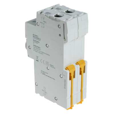 Schneider Electric RCBO, 16A Current Rating, 1P+N Poles, 30mA Trip Sensitivity, Type C, Acti 9 Range