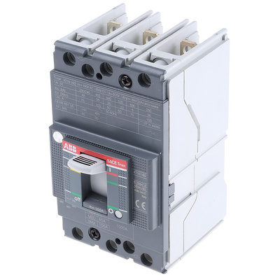 ABB, Tmax XT MCCB 3P 100A, Breaking Capacity 36 kA, Panel Mount