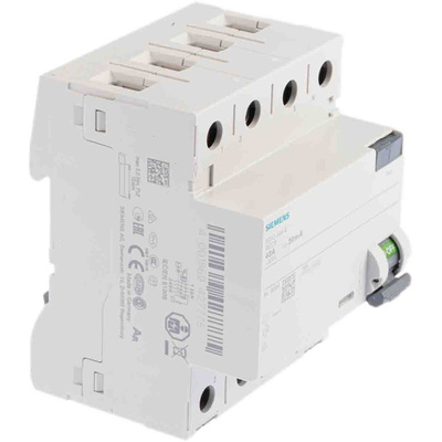 Siemens 5SV3 RCCB, 40A, 4 Pole, 30mA, Type A, 400V